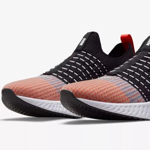 Size 10.5 - Nike React Phantom Run Flyknit 2 Black Team Orange - Picture 2 of 9
